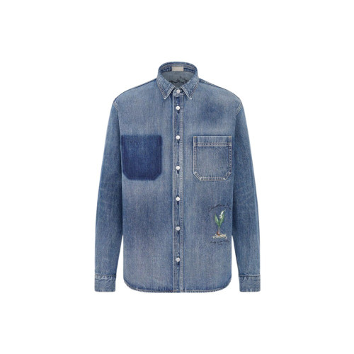 디올 클래식 핏 자수 셔츠  493D587AY552_C588